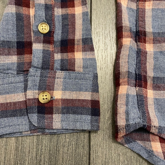 Marine Layer Meadow Button Down Blue Plaid Shirt Size S NWT - Picture 7 of 11